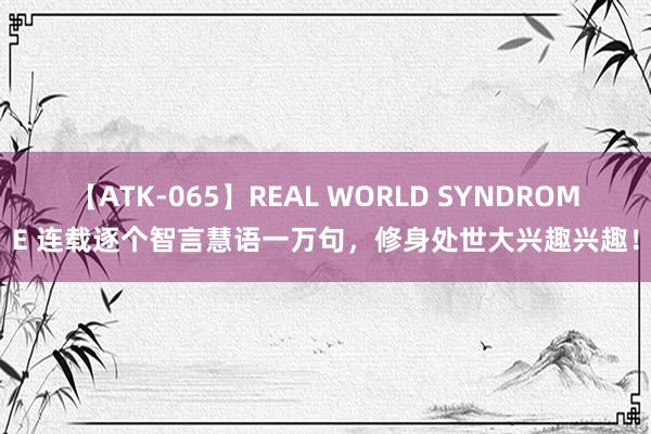 【ATK-065】REAL WORLD SYNDROME 连载逐个智言慧语一万句,修身处世大兴趣兴趣!
