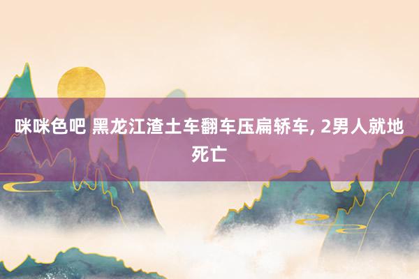 咪咪色吧 黑龙江渣土车翻车压扁轿车， 2男人就地死亡