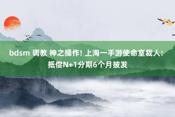 bdsm 调教 神之操作! 上海一手游使命室裁人: 抵偿N+1分期6个月披发