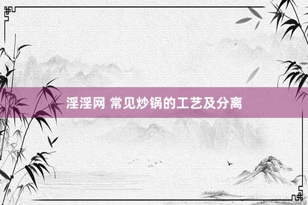 淫淫网 常见炒锅的工艺及分离