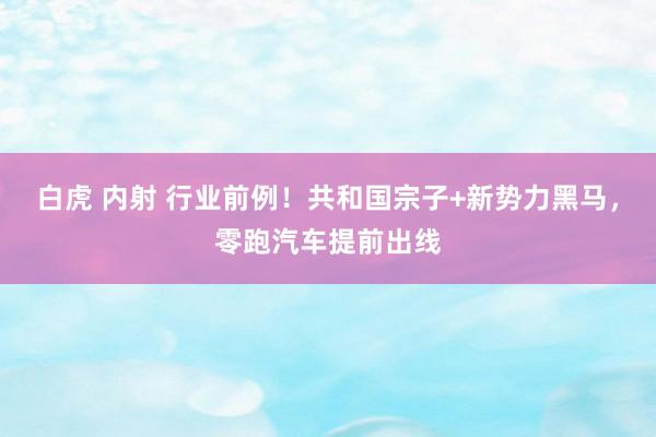 白虎 内射 行业前例！共和国宗子+新势力黑马，零跑汽车提前出线